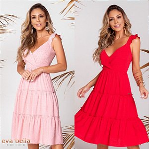 Vestido com babado Jade Eva Bella