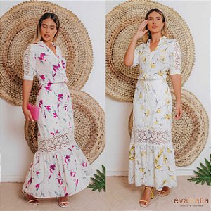 Vestido Longo Estampado Eva bella Maria Victoria