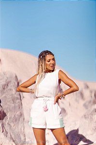 Conjunto Branco com detalhe colorido Lily Belle