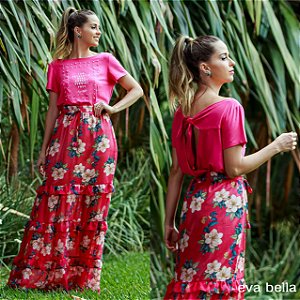 T-Shirt Pink com Pérolas Eva bella Isadora
