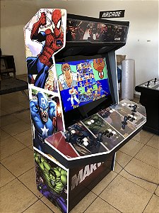 Fliperama 4 Players 32" - Tema Marvel