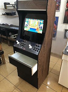 Arcade Fliperama Multijogos - Madeira e Gavetas