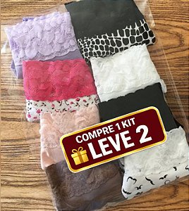 Kit com 8 Calcinhas Lolitas Lady (*CORES E ESTAMPAS SORTIDAS E ALEATÓRIAS)