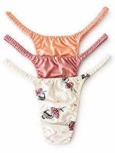 Calcinhas Lolitas Fitness Trio Ballet - Kits com 3, 6 ou 12 unidades