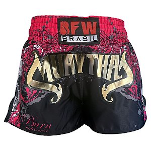 SHORT MUAY THAI BURN GOLD - PINK 50% desconto