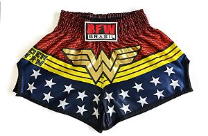 SHORT MUAY THAI MULHER MARAVILHA PREMIUM 50% desconto