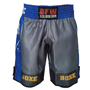 Calção Boxe - Prata E Azul 50% desconto