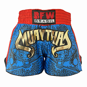 SHORT MUAY THAI DRAGÃO AZUL PREMIUM