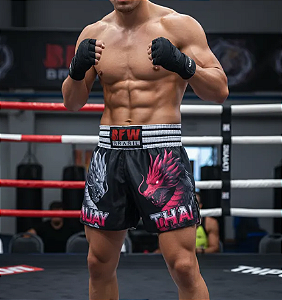 Short Muay Thai Premium Unissex - White Dragon