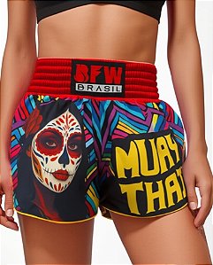 Short Muay Thai Bermuda Calção Tailandês - Catrina Mexicana
