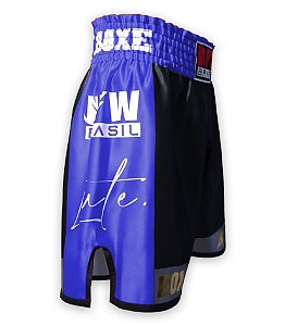 Calção Boxe - Preto E Azul 50%  Desconto