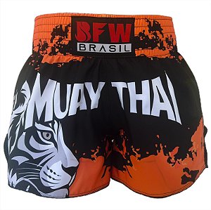Short Muay Thai Calção Tailandês Unissex - Tiger