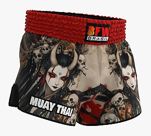 Short Muay Thai Calção Tailandês Unissex - Samurai Girl