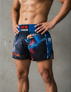 Short Muay Thai Bfw Brasil Básico - Fênix Azul