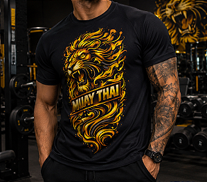 Camiseta Raglan Muay Thai Linha Bangkok - Leão