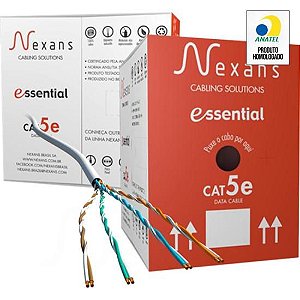 Cabo de Rede CAT.5E CMX 305m Branco Nexans - CX / 305m