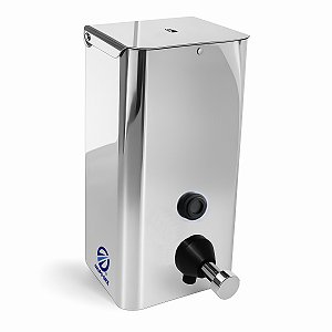 Dispenser Saboneteira Inox 304 GRX 1L c/ Visor Válvula Preta