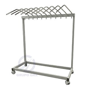 Porta Avental de Chumbo Plumbífero Móvel p/ 10 Unidades