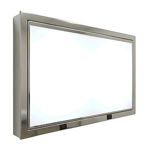 Negatoscópio de Embutir 2 Corpos Led c/ Moldura Inox Bivolt