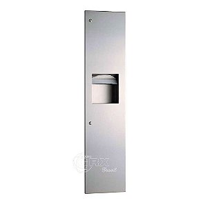 Toalheiro de Embutir e Lixeira 23,8l Inox Bobrick B-3803