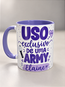 Caneca BTS uso exclusivo de uma Army - Personalizada com Nome