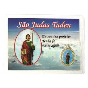 Cartão plastificado São Judas Tadeu c/ 10 unidades