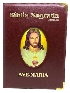 Bíblia Sagrada Ilustrada Luxo Sagrado Coração de Jesus