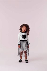 Vestido Infantil com Saia de Tule Sobreposta Petit Cherie
