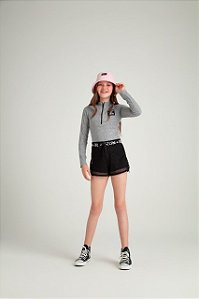 Blusa Infantil Mescla Manga Longa Canelada da Vanilla Cream