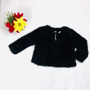 Casaco Infantil Feminino Preto em Pelinhos da Animê