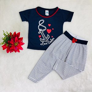 Pijama Infantil Menina Longo Âncora da LG
