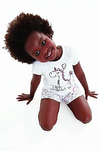 Pijama Infantil com Short Estampado de Dinossauro da Up Baby