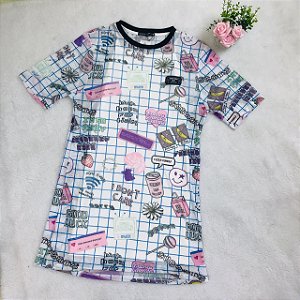 Vestido Infantil com Tela Multicolorida da Vanilla Cream