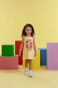 Vestido Infantil Turma da Mônica Magali Listrado da Mon Sucré