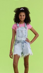 Jardineira Juvenil Feminina Curta Jeans da Vanilla Cream