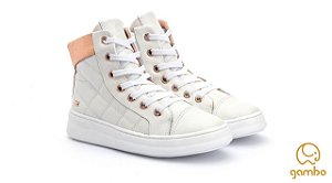 Bota Infantil Feminina Cano Curto Couro da Gambo