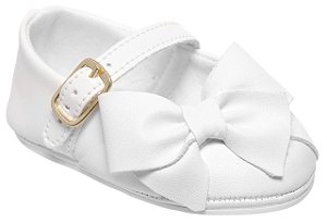 Sapato de Bebê Feminino Branco da Baby I