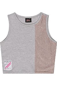Blusa Juvenil Feminina Cropped Mescla da Gloss