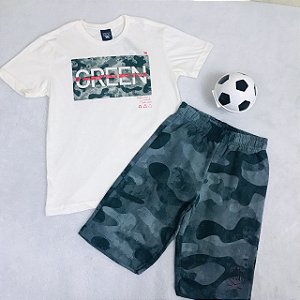 Conjunto Infantil Masculino com Bermuda Camuflada da Biogas
