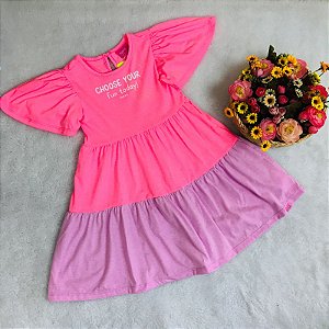 Vestido Infantil Casual Três Marias Neon da Momi