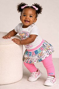Conjunto Infantil c/Body Estampado Looney Tunes da Animê