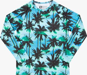 Blusa Infantil Masculina UV 50+ Estampada Coqueiros da Biogas