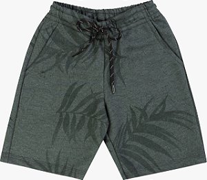 Bermuda Infantil Masculina Moletom Verde Militar da Biogas