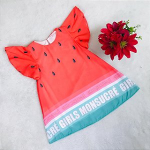 Vestido Infantil Casual Melancia Girls da Mon Sucré