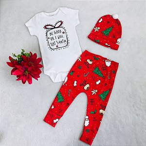 Conjunto de Bebê Infantil Natal c/Touca da Up Baby