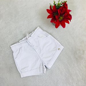 Shorts Infantil Feminino de Sarja Branco da Have Fun