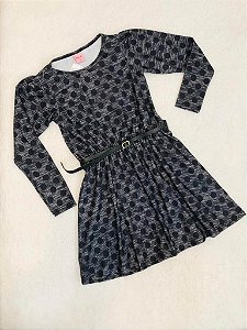 Vestido Infantil em Malha Manga Longa Poás c/Cinto