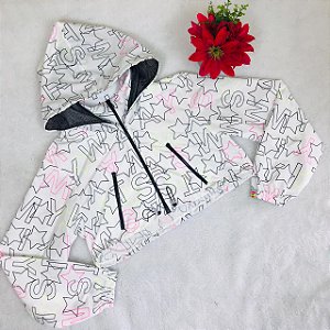 Jaqueta Infantil em Tactel Estrelas c/Capuz da Málagah