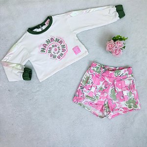 Conjunto Infantil Feminino c/Short Estampado da Málagah