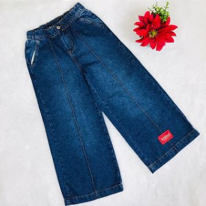 Calça Jeans Infantil Feminina Wide Leg da Animê